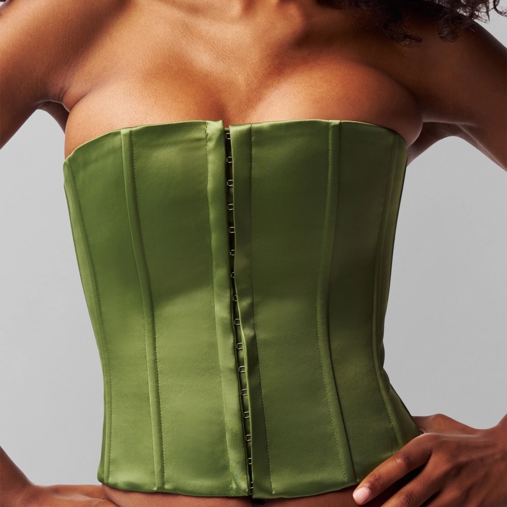 Satin Green Corset